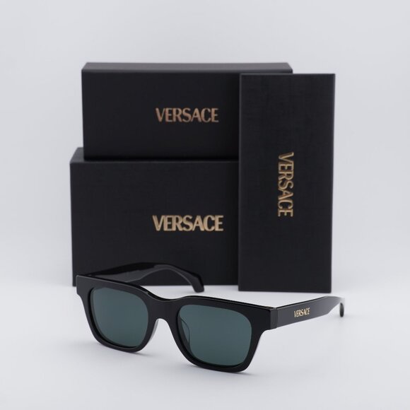 Versace VE4486F GB1/87 Square Sunglasses – Shiny Black/Dark Grey - Picture 1 of 10